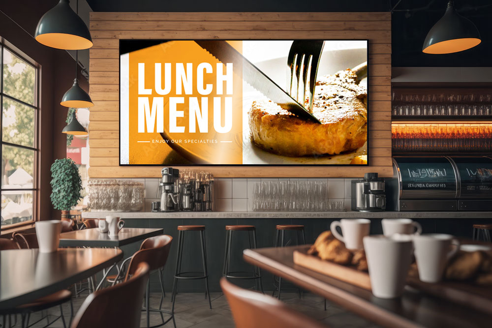 Gastronomiebereich mit großen Bild