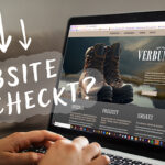 Woman using a laptop with a screen mockup